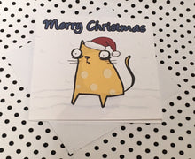 Load image into Gallery viewer, Cheese Cat Christmas Greeting Card
