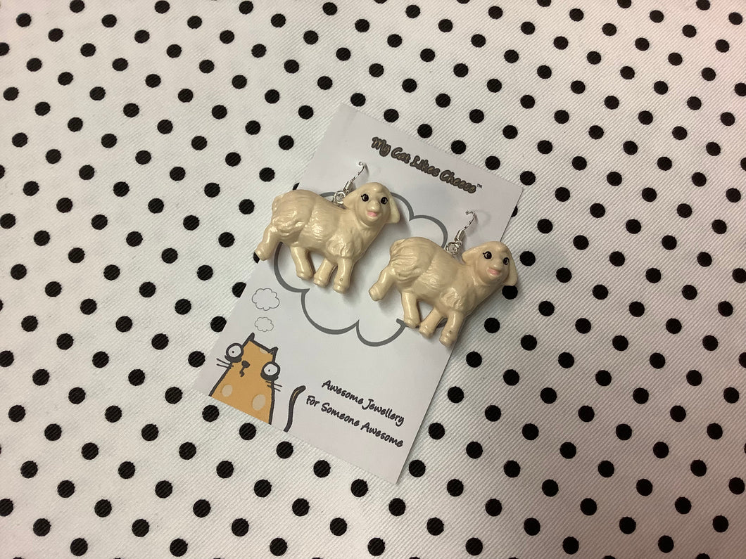Vintage Sheep Earrings Pair