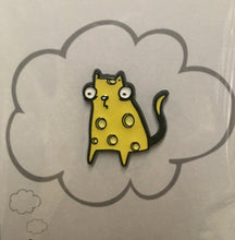Load image into Gallery viewer, ‘Cheese Cat’ Enamel Pin Badge
